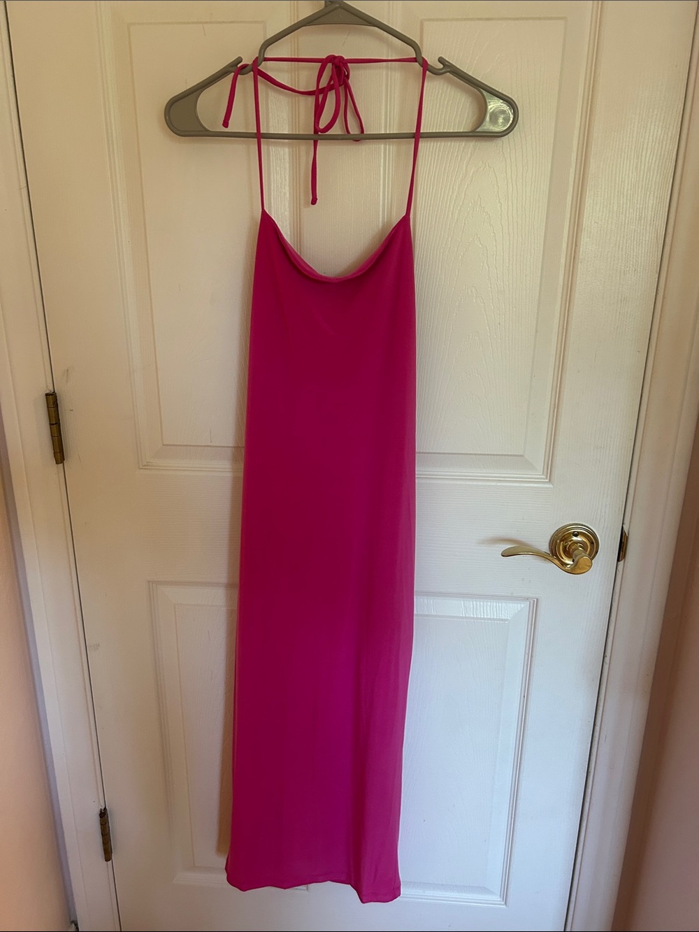 Forever 21 Bright Fuchsia Halter Maxi Dress